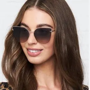 Tom Ford Ingrid-02 TF 652 28P Cat-eye gradient smoke sunglasses rose gold metal frame thumbnail 19