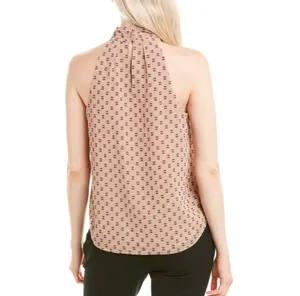 Joie Leikyn Sash Tan Black Halter Blouse thumbnail 2