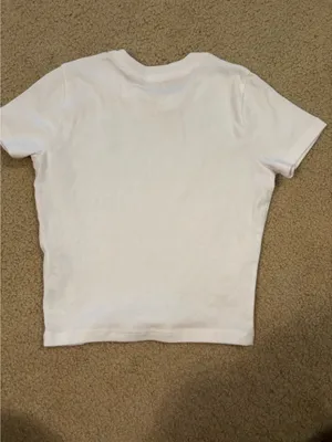 Hollister 100% Cotton Crew Baby Tee White thumbnail 3