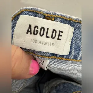 agolde riley crop Jeans Size 24 Light‎ Wash thumbnail 5