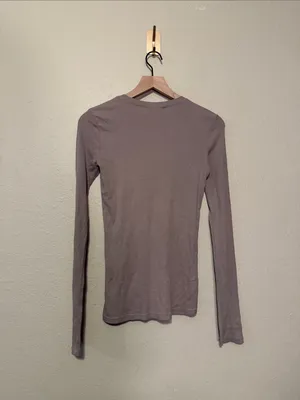 Cotton Citizen Ribbed crop top Long Sleeve Tan Size Small thumbnail 5