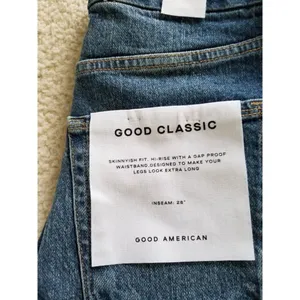 Good American Good Classic Skinnyish Fit Raw Hem Blue Hi-Rise Jeans Sz 6/28 thumbnail 7