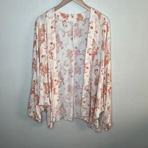 Altard State Womens Boho Floral Open Front Kimono Cardigan Size Large thumbnail 10