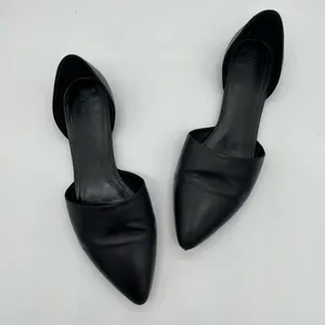 Vince Nina Leather D'Orsay Flats - Black - 11M thumbnail 10