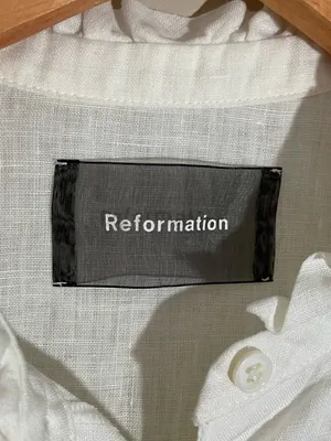 Reformation Linen Ruffle Shirt thumbnail 7