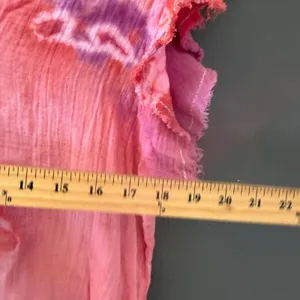 Lilla P Womens Pink Tie Dye Cotton Gauze V-Neck Raw Edge Short Sleeve Top Size M thumbnail 4