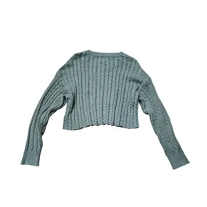 Sincerely Jules Womens Sage Green Cable‎ Knit Cropped Sweater XL thumbnail 6