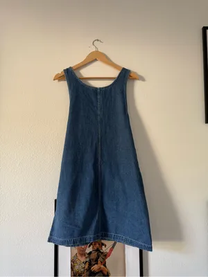 Cute Denim Jumper Dress with Flower & Bear Appliqués thumbnail 2