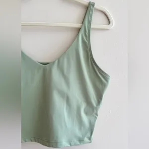 Light Green Racerback Sports Bra, Workout Gear, Women’s Activewear, Size Large thumbnail 4