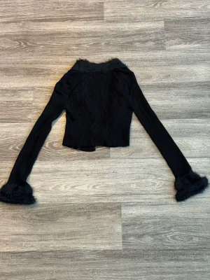 Urban Outfitters Faux Fur Trim Tie-Front Cardigan thumbnail 3