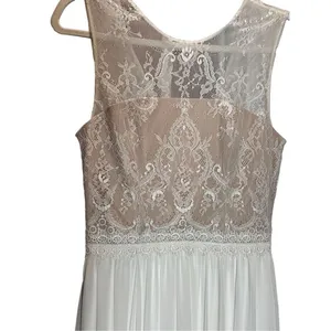NEW Dress the Population gorgeous flowy white tan wedding formal dress sz S‎ thumbnail 12