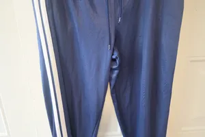 Zoey Beth women's sweatpants sweats jersey in navy blue and white size large. thumbnail 4