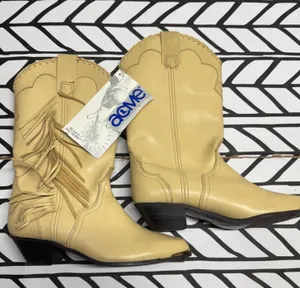 Acme Women's Beige Western Boots with Fringe size 6.5 thumbnail 1