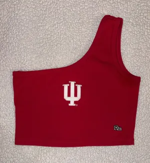 Hype & Vice Indiana Hoosiers One Shoulder Crop Tank thumbnail 1