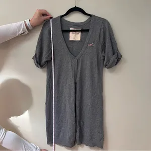 Hollister Y2K Gray Long Cardigan thumbnail 2