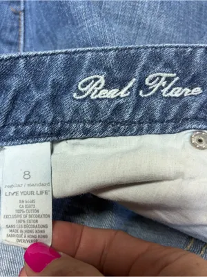 Vintage Y2K American Eagle Real Flare Low Rise Denim Jeans Womens 8 Bootcut Blue thumbnail 10