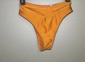 Abercrombie & Fitch Curve Love Satin Orange Ruffle Strap Bikini Set Women’s XS thumbnail 1