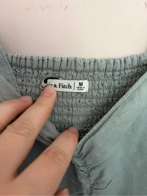 Abercrombie & Fitch Mint Ruched Sweetheart Crop Top Medium thumbnail 3