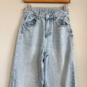 Women's Light Wash High Waisted Wide Leg Jeans Light Blue Denim Pants Y2K Small thumbnail 3