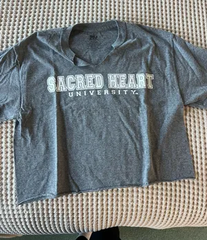 MV Sport Gray "Sacred Heart University" Crop Top thumbnail 1