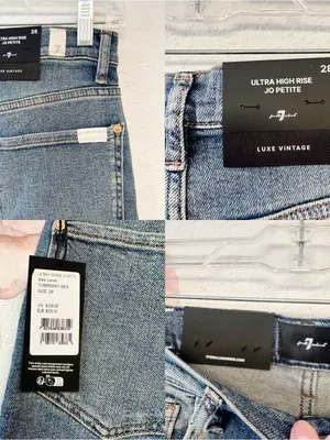 7 For All Mankind Ultra Hi Rise Wide Leg Jo Petite New With Tags Sea Level 28 thumbnail 14