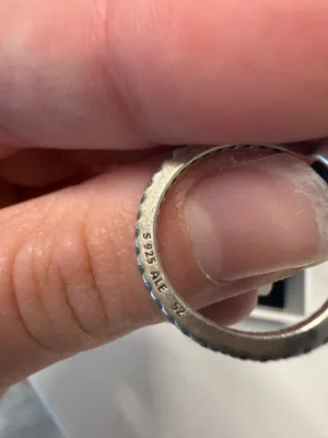 Pandora Ring Blue Square Sparkle Halo Ring thumbnail 3