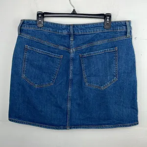 Old Navy Blue Mini Casual Denim Jean distressed skirt size 16 thumbnail 4