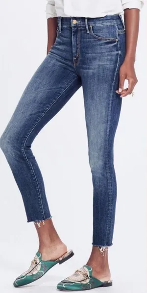 MOTHER Denim The High Waisted Looker Ankle Fray in Not Rough Enough Women’s size 26 thumbnail 1