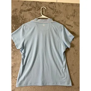 Peter Millar Keswick Zip‎ Neck Short Sleeve Polo Blue Golf Performance Large New thumbnail 3