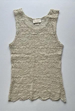 Victoria’s Secret Floral Lace Tank Top Size Medium Vintage Made In USA‎ thumbnail 1