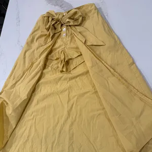 Free People Diggin This Skort High Rise Shorts Midi Skirt Women’s Small Yellow thumbnail 6