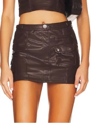 LPA Geronimo Faux Leather Mini Skirt XS thumbnail 1