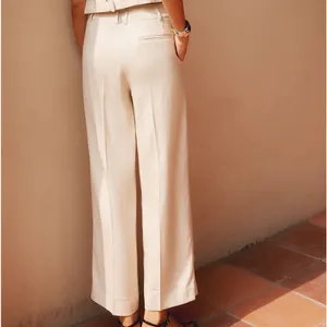 Commense Solid Suit Straight Leg Pants size medium Tan thumbnail 3