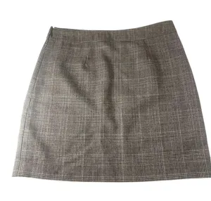 Banana Republic Women's 100% Wool Plaid Mini Skirt Brown‎ Check Button Front 4 thumbnail 4