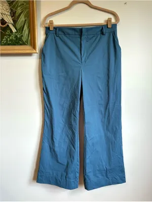 Halara Flex Mid Rise Pocket Straight Leg Work Pants Abyss Blue Womens Large NEW thumbnail 2