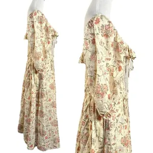 Free People Dainty Ethereal Cottage Oasis Floral Midi Dress Ivory Medium thumbnail 8