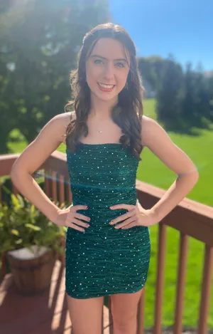 Flirty Vibes Teal Sparkly Bodycon Dress (Lulu’s) thumbnail 4