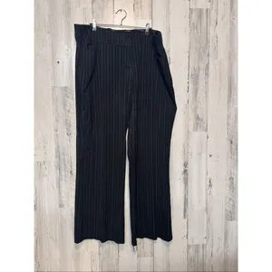 Black Pinstripe Dress Pants Women’s Size 20WT Career Work Straight Leg Trousers thumbnail 5