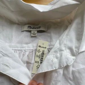 Madewell Small White Cap Sleeve A-Line Lightweight Cotton Blend Top NS318 Preppy thumbnail 5