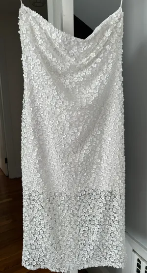 12th Tribe Hannah White Floral Applique Midi Dress thumbnail 3