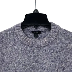 J. Crew Puff Sleeve Crew Neck Sweater‎ Purple Cotton Crew Neck Pullover Size L thumbnail 2