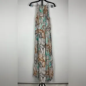 Two by Vince Camuto Tribal Beat Safari Zebra High Low‎ Faux Wrap Midi Dress thumbnail 10