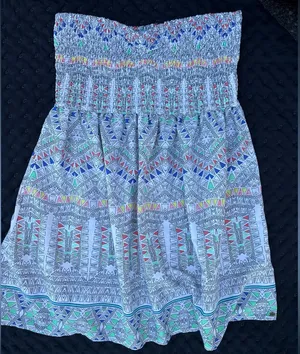 O’Neill Strapless Smocked Boho Mini Dress Size Large Beach Festival thumbnail 1