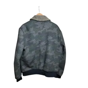 Paisley & Gray‎ Camo Bomber Jacket Blue Grey Faux Shearling Collar Slim Fit XL thumbnail 3