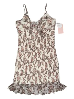 Blashe Floral Mini Dress Womens Small NWT Cottagecore Ruffle Hem Spaghetti Strap thumbnail 1