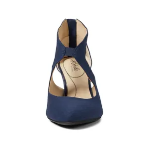 LifeStride Giovanna 2 Pump Faux Suede Cutout Heel Dress‎ Shoe Size 9.5W Navy NWB thumbnail 2