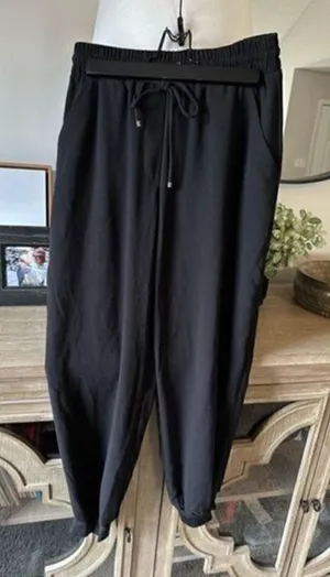Trina Turk Dress Pants / Joggers Black Elastic Waistband and Tie Small‎ thumbnail 1