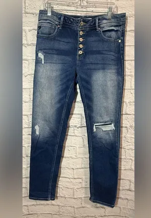 KanCan Button Fly Stylish Blue Women's Jeans, 13 Size 30 thumbnail 1