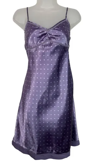 Vintage Apt 9 Y2K Purple Silky Babydoll Fit Slip Chemise Night Dress Medium M thumbnail 1