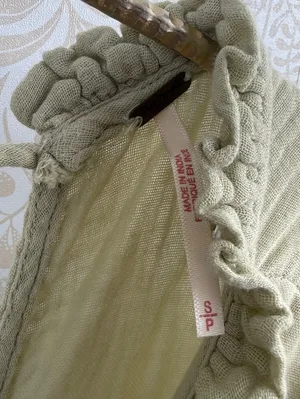 Free People Sage Green 100% Cotton Babydoll Living For It Dress - Size - Small thumbnail 6